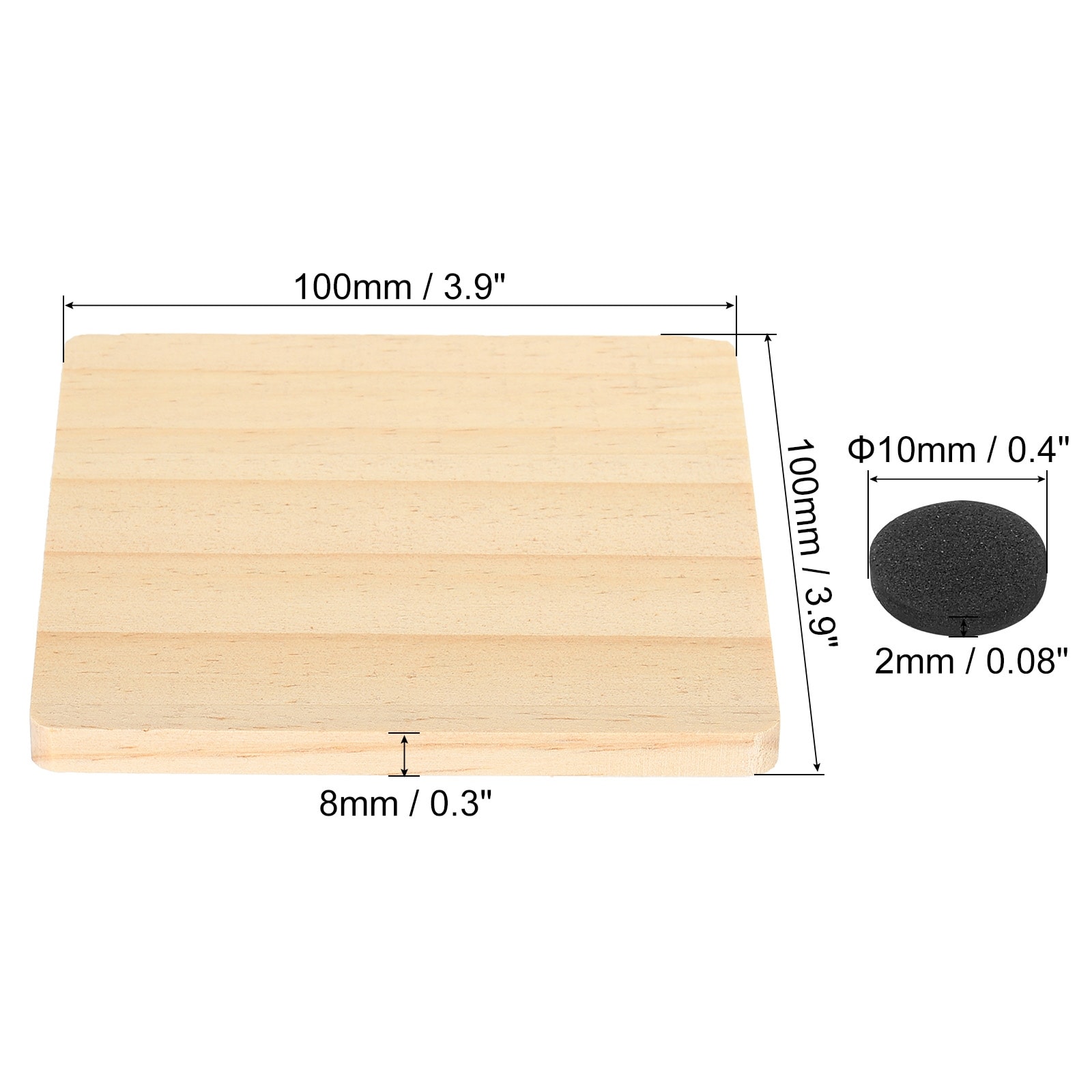 0.3x4 Unfinished Wooden Coasters, 12pcs Square Wood Coasters w Dots -  Brown - Bed Bath & Beyond - 39717690