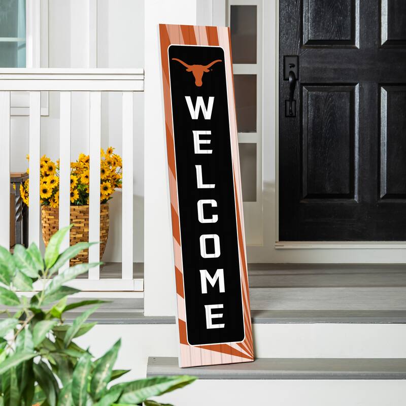 47" Porch Leaner Welcome Wall Sign, University of Texas - Black