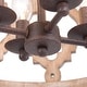 preview thumbnail 8 of 11, Farmhouse 4-Light Wood Drum Chandelier Kitchen Island Light for Dining Room