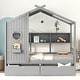preview thumbnail 5 of 14, Wooden Full Size House Bed with 2 Drawers,Kids Bed with Storage Shelf