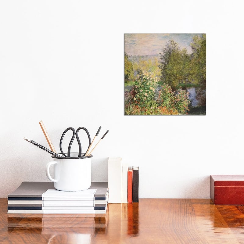 iCanvas "A Corner of the Garden at Montgeron, 1876-7 " by Claude Monet Canvas Print - 12x12x1.5