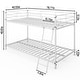 preview thumbnail 28 of 32, Twin Round Pipe Bunk Low Bed Guardrail Angled Ladder Iron Bed USA
