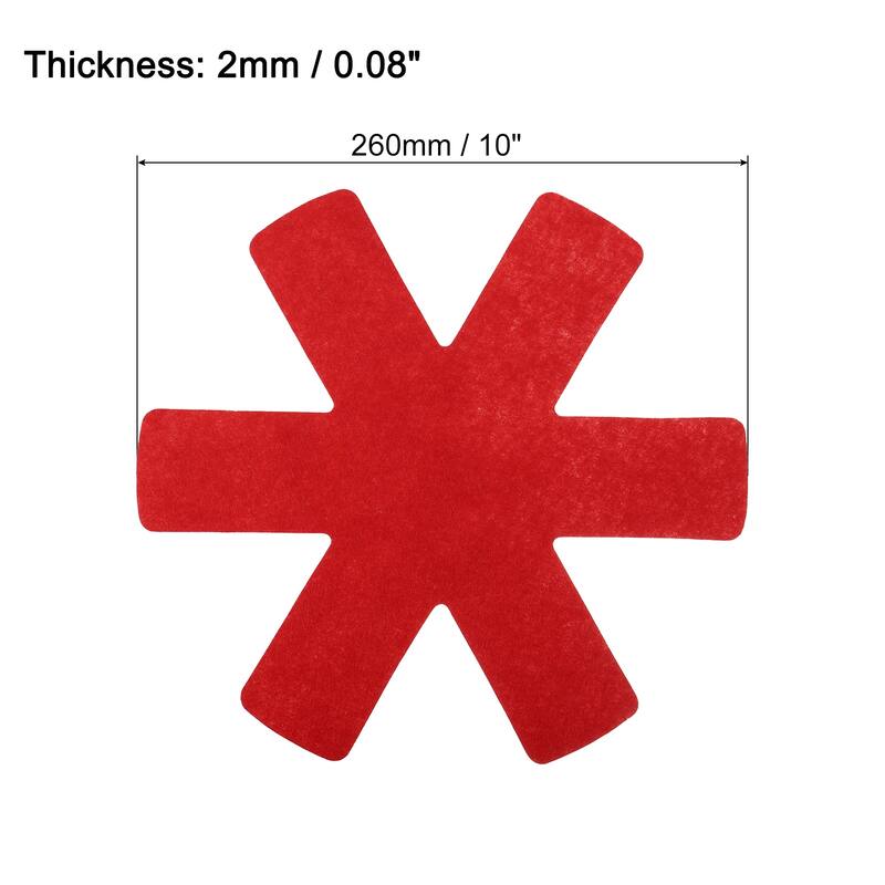 Pot and Pan Protectors for Stacking, 3pcs Felt Pan Protectors - Red - 260mm