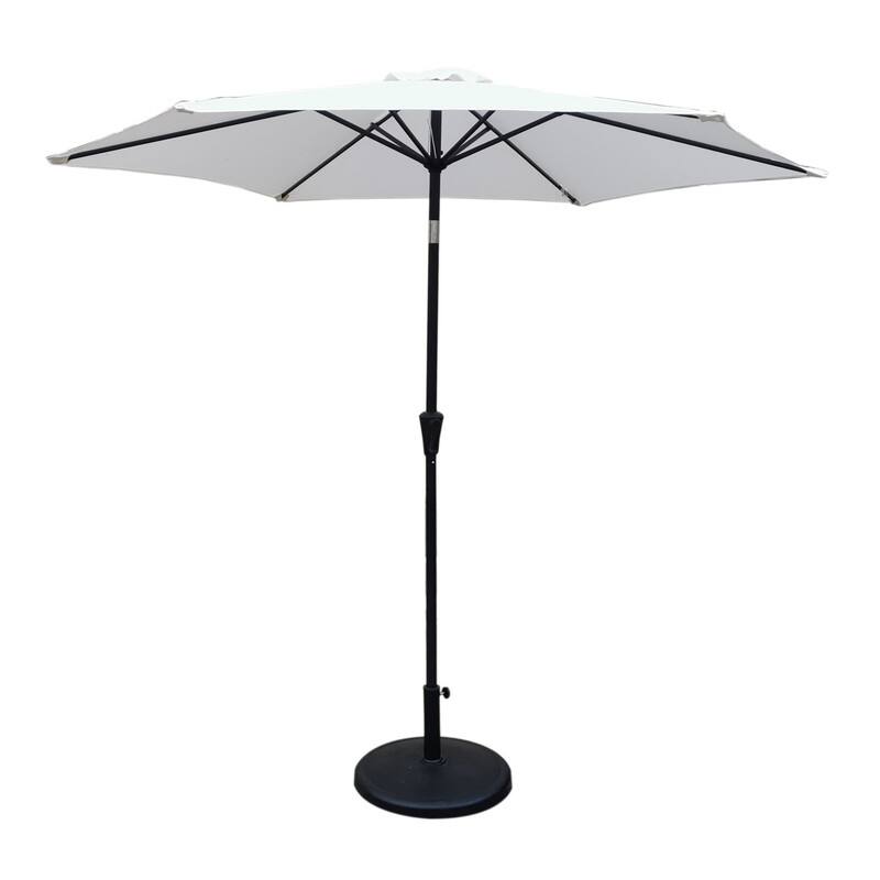 Reva 9 Feet Pole Umbrella with Carry Bag and Base - Creme