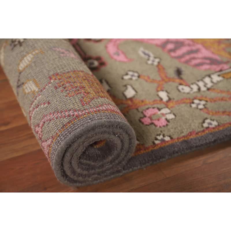 Animal Pictorial Ziegler Oriental Accent Rug Handmade Wool Carpet - 2'6" x 6'0"