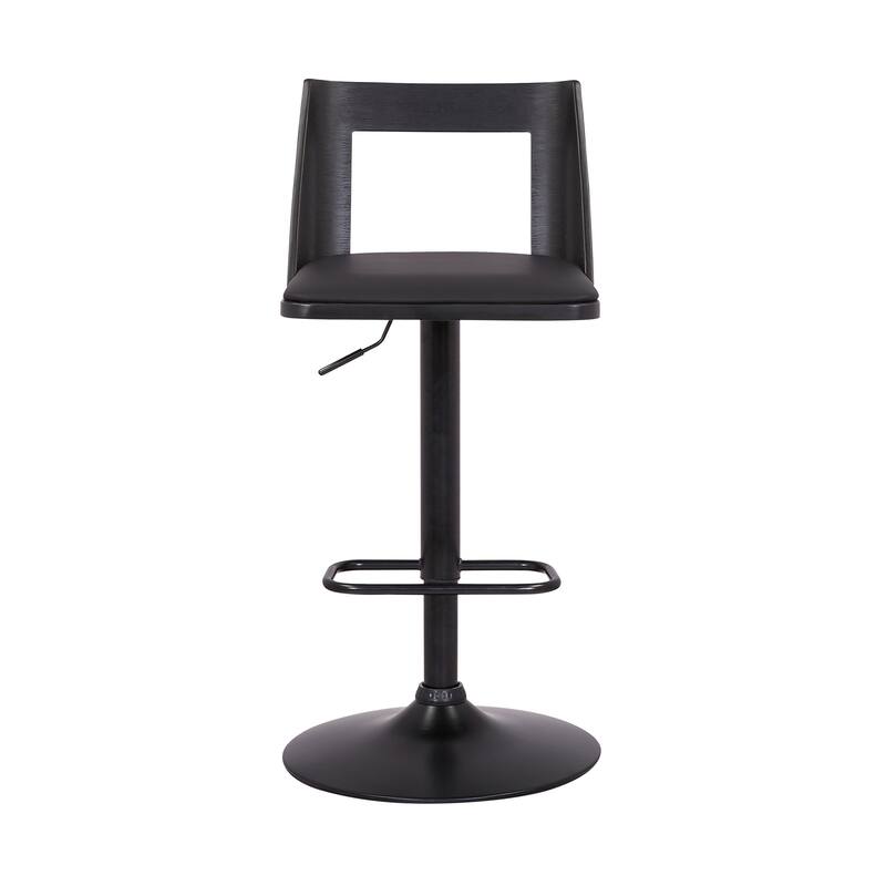 Milan Black or Gray Upholstered Adjustable Height Bar Stool