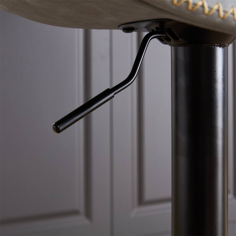 Adjustable Swivel Leather Upholstered Counter Height Bar Stool w/ Base