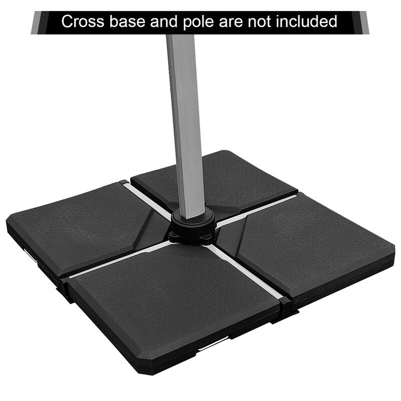 Square Cantilever Offset Umbrella Weights Base Water/Sand Filled