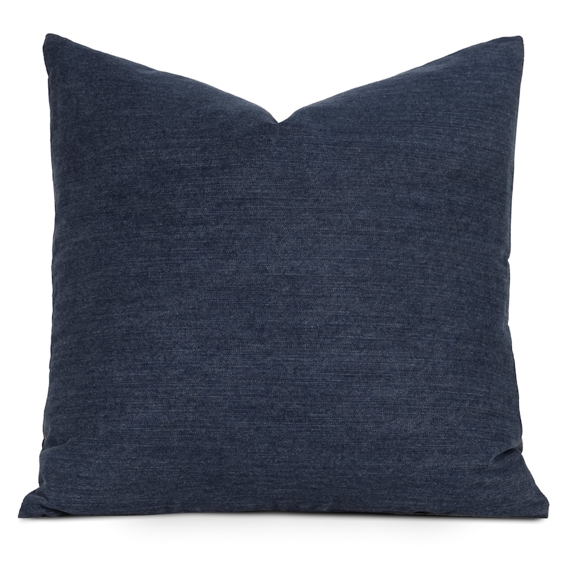 Vintage Washed Denim Throw Pillow with Removable Cover