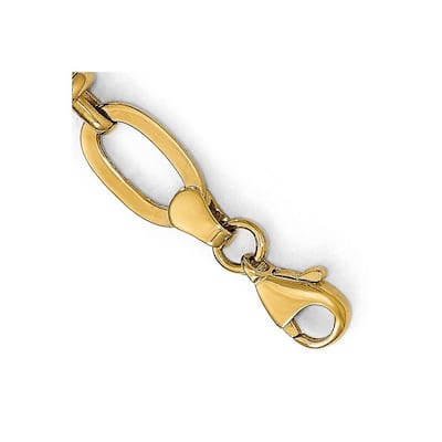 Curata 14k Yellow Gold Fancy Polished Fancy Link Bracelet 7.5 Inch
