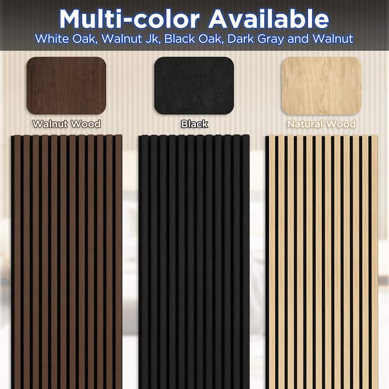 93.5" x 7.9" Wood Slat Acoustic Wall Panels for Ceiling and Wall Decor, 4-Pack (21 sq ft)