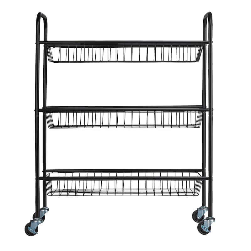 Household Essentials 3-Tier Slim Storage Cart - 26.0"L x 9.0"W x 33.0"H
