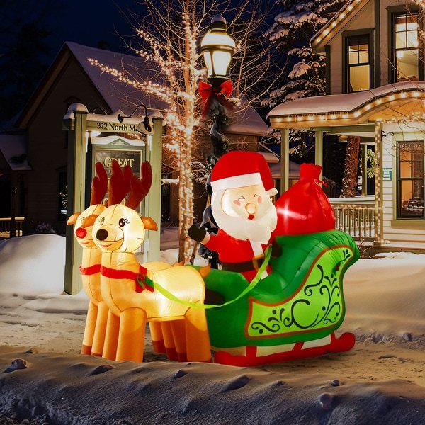 7' Outdoor Santa's Sleigh Giant Christmas Yard Inflatable