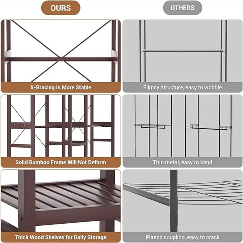 Bamboo Closet System Clothes Rack, Freestanding Garment Rack - 17.72"D x 70.47"W x 76.77"H