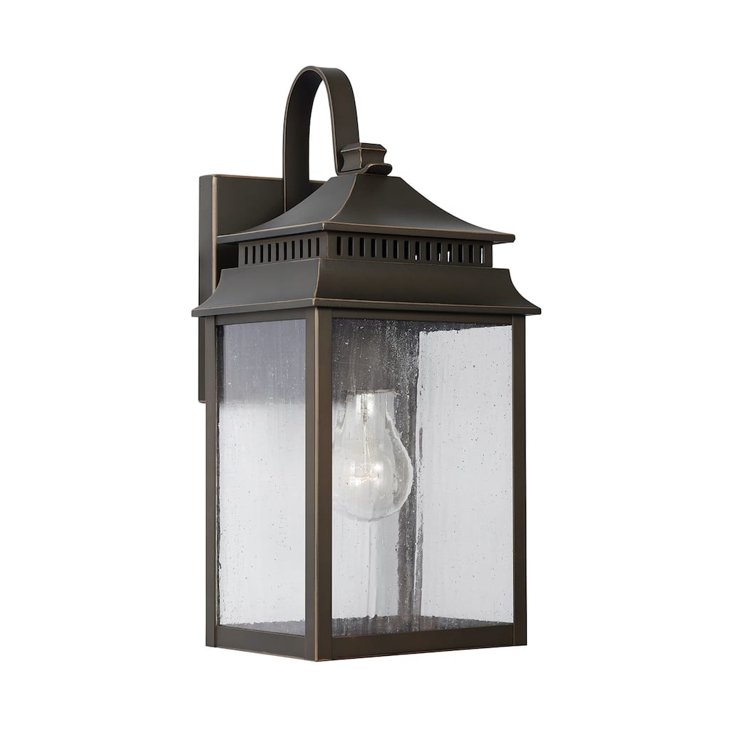 Sutter Creek Oiled Bronze Outdoor Wall Lantern w/ Antiqued Water Glass