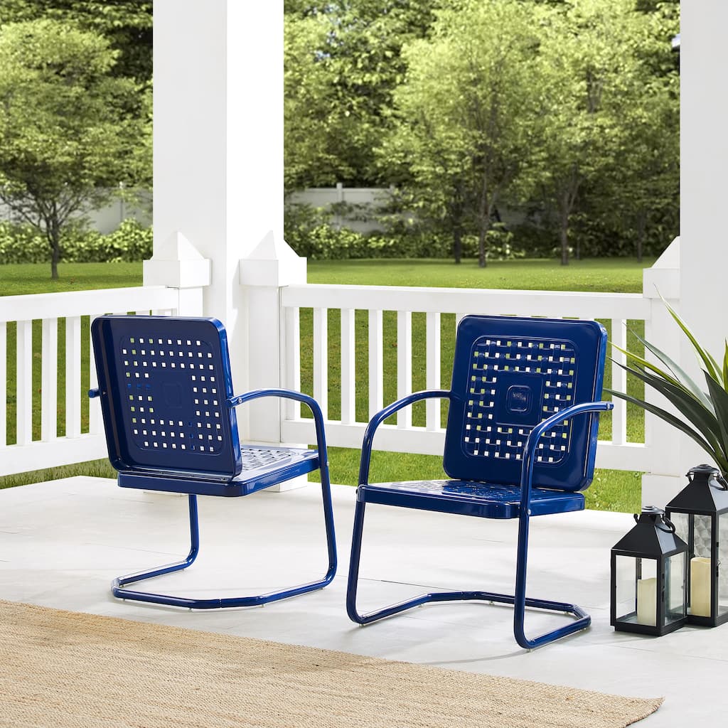 Crosley Bates 2Pc Outdoor Metal Chair Set - 22"x22"x35"
