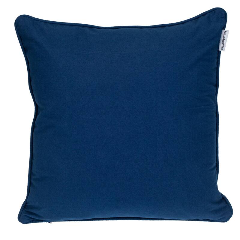 Geometric Square Cotton Throw Pillow - 20" - Blue and White