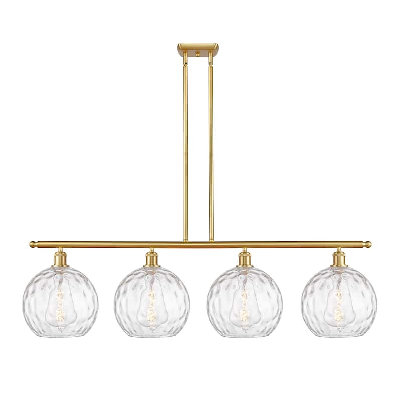 Innovations Lighting 516-4I-13-48 Athens Linear Athens 4 Light 48" - Satin Gold / Clear Water Glass