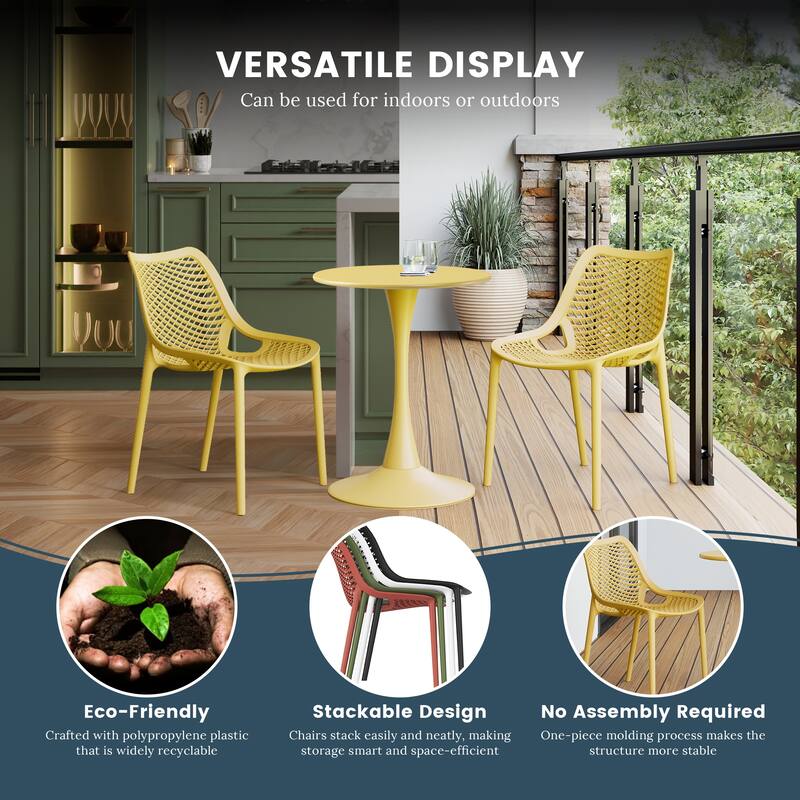Frond and Form Outdoor Stacking Dining Side Chair (Set of 2)