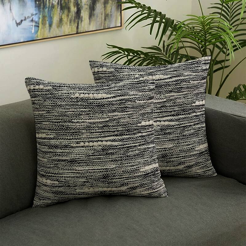 Parkland Collection Abali Transitional Black and White Pillow Cover