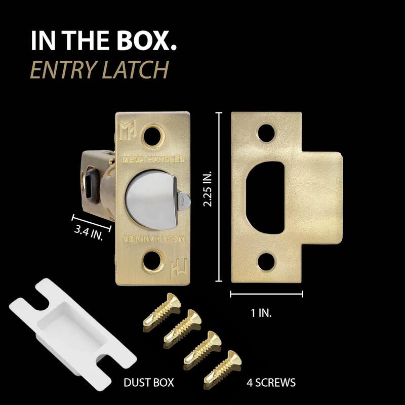 Mega Handles 2-Way Adjustable Door Latch | Universal Half Moon Spindles | For Hidden & Interior Door Lock Systems