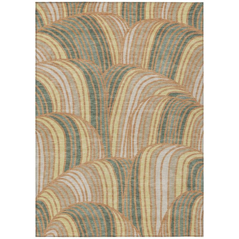Machine Washable Indoor/ Outdoor Modern Parsons Chantille Rug