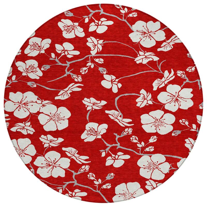 HomeRoots Floral Transitional Rectangle Outdoor Rug
