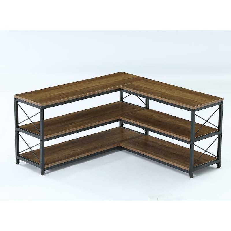 3-Tier Corner Bench, 39.4" L-Shaped Storage Bench for Entryway Bedroom