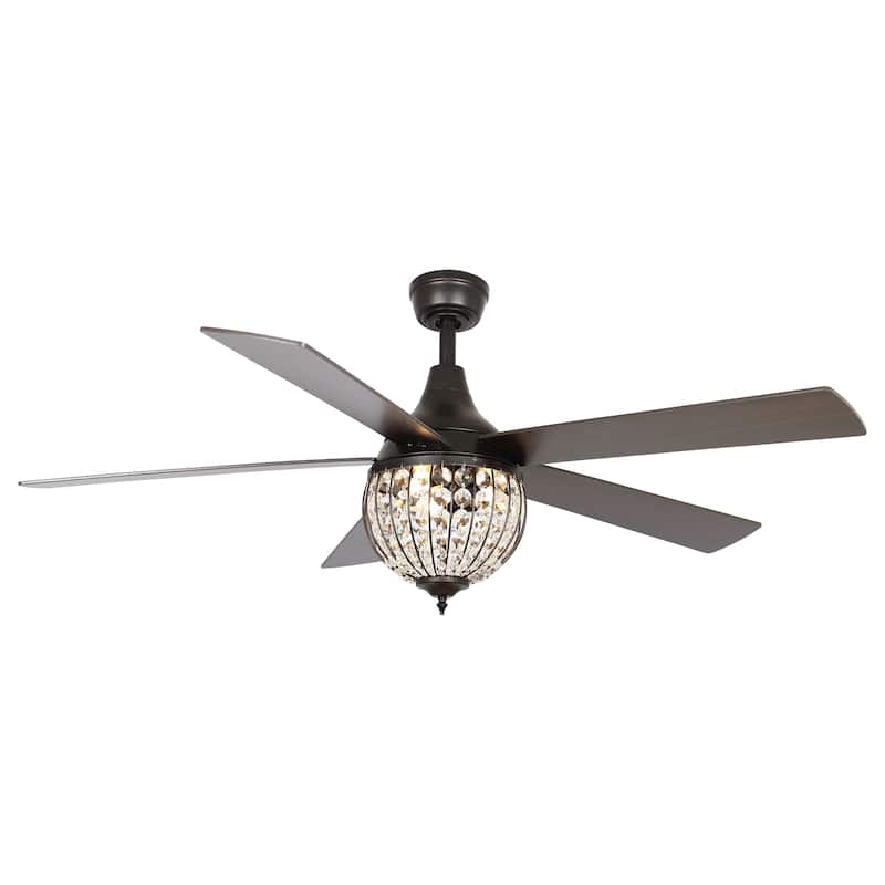 52" Indoor Antique Bronze Downrod Mount Ceiling Fan with Light Kit and Remote Control