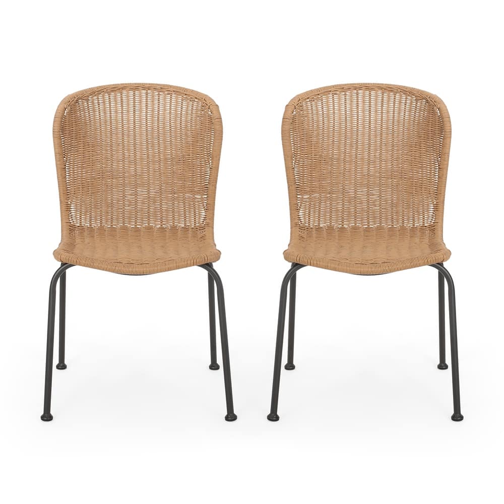 Spinnaker Outdoor Boho Wicker Dining Chair (Set of 2) by Christopher Knight Home - 20.25" W x 25.50" D x 34.75" H
