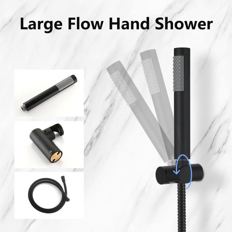 Proox 10 inch. Rain Shower Faucet System Wall Mount Round Shower Head Hand Shower Set w/ Rough-in Valve