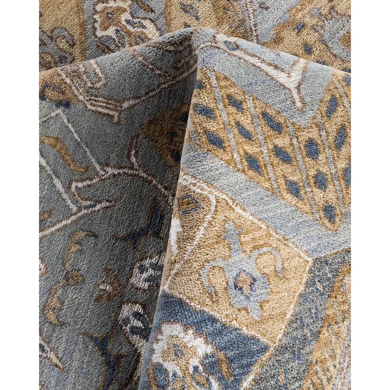Ikat One-of-a-Kind Hand-Knotted Area Rug - Gray, 9' 1" x 11' 10" - 9' 1" x 11' 10"