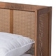preview thumbnail 5 of 13, Rina Mid-Century Modern Ash Walnut Finished Wood 3-Piece/ 4-Piece Bedroom Set with Synthetic Rattan(Multiple Bed Sizes)