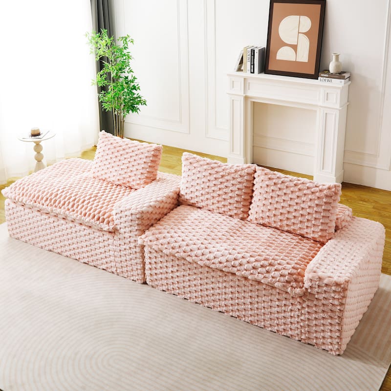 Modular Chaise Lounge Couch Convertible Multi Shape Sectional Sofa