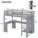preview thumbnail 4 of 20, Twin Loft Bed with L-shaped Desk, Wardrobe, and Storage Shelves, Grey