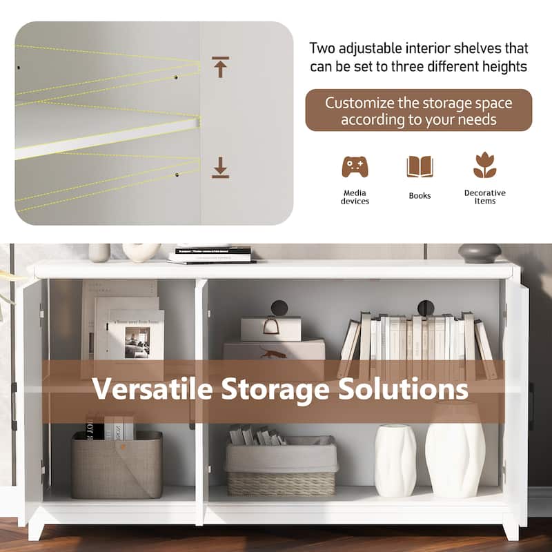 Modern Simple Uncluttered Design TV Stand with Spacious Storage Space