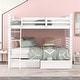 preview thumbnail 40 of 56, Twin Over Twin Wood Bunk Bed with Drawers & Guardrails