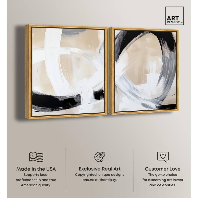 Neutral Interplay I Canvas Set of 2 by Art Remedy