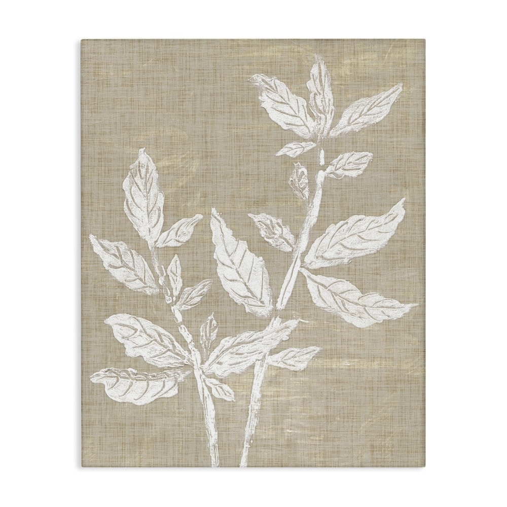 Stupell Boho Leaves on Natural Pattern Canvas Wall Art Design By Melissa Wang