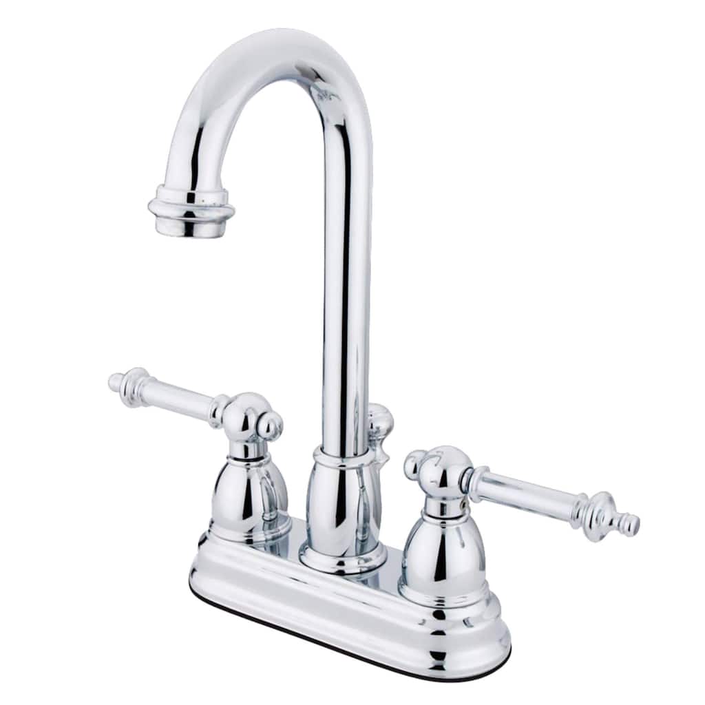 Kingston Brass Vintage 1.2 GPM Deck Mounted Bathroom Faucet with Lever