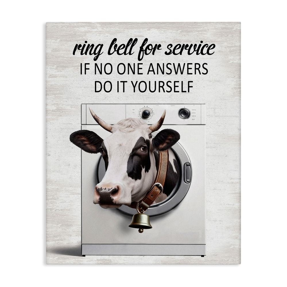 Stupell Sassy Cow Laundry Canvas Wall Art Design By Lettered and Lined
