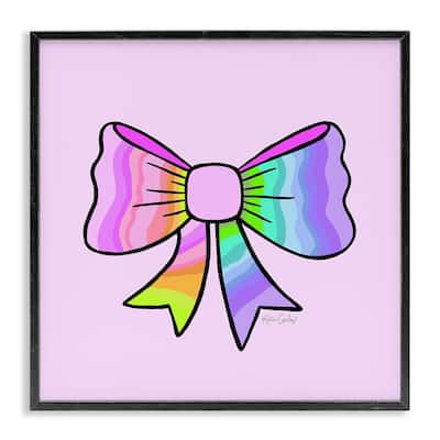 Stupell Pastel Rainbow Ombre Ribbon Framed Giclee Art Design By Katie Conley