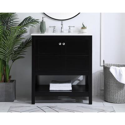 Newbold Traditional Vanity Cabinet Set with engineered marble Countertop