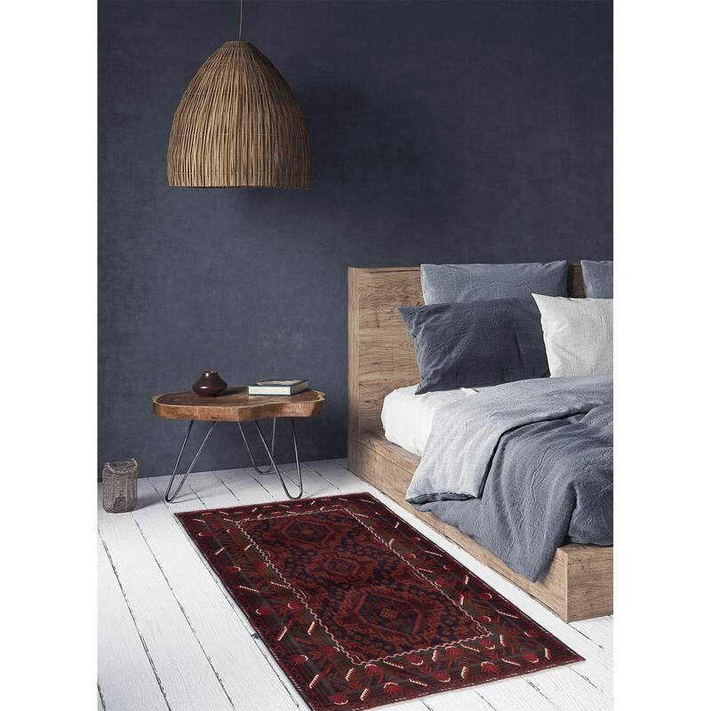 ECARPETGALLERY Hand-knotted Teimani Dark Navy Wool Rug - 4'2 x 6'7