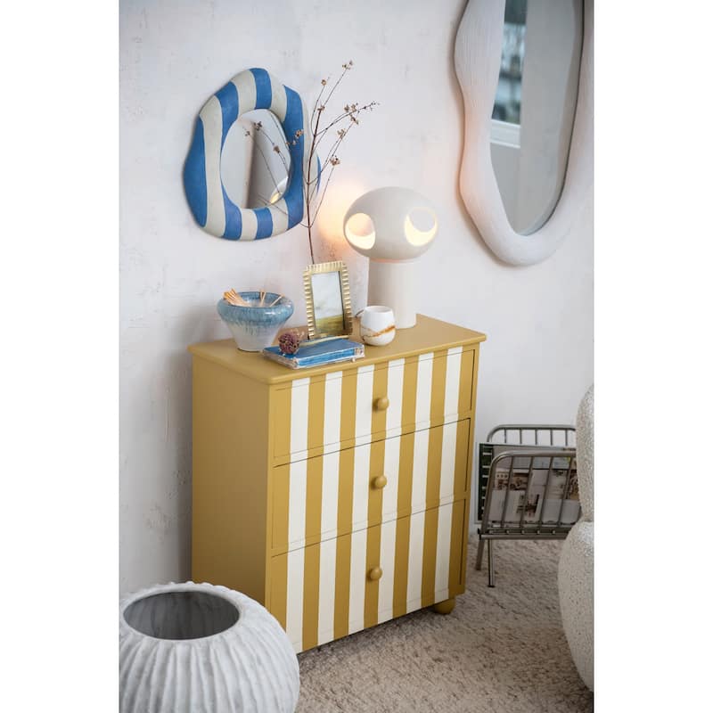 Resin Organic Shaped Wall Mirror with Debossed Lines - 23.25"L x 3.25"W x 40.5"H