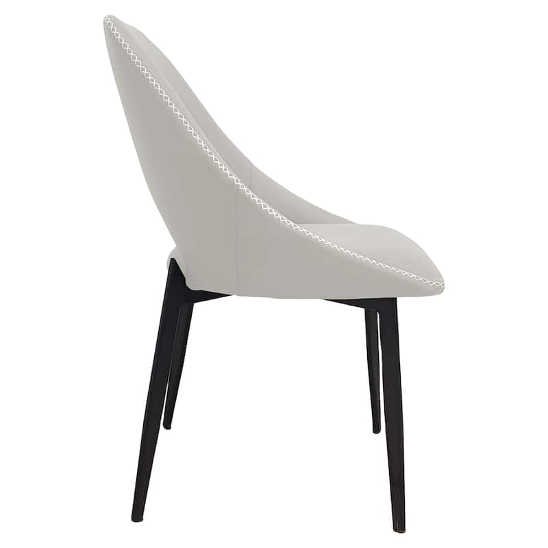 Amalfi Set of 4 Modern Fabric Upholstered Accent Dining Chairs with Curved Open Back and Metal Legs for Home or Apartment