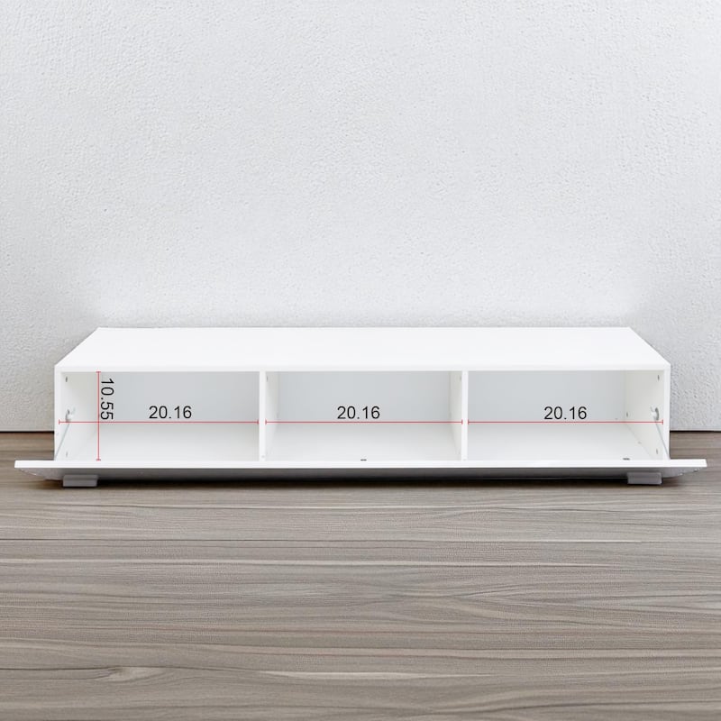 Wall Mounted Media Console 63 Inch Modern Floating TV Stand with Drop Down Storage for 50 to 59 Inch TVs