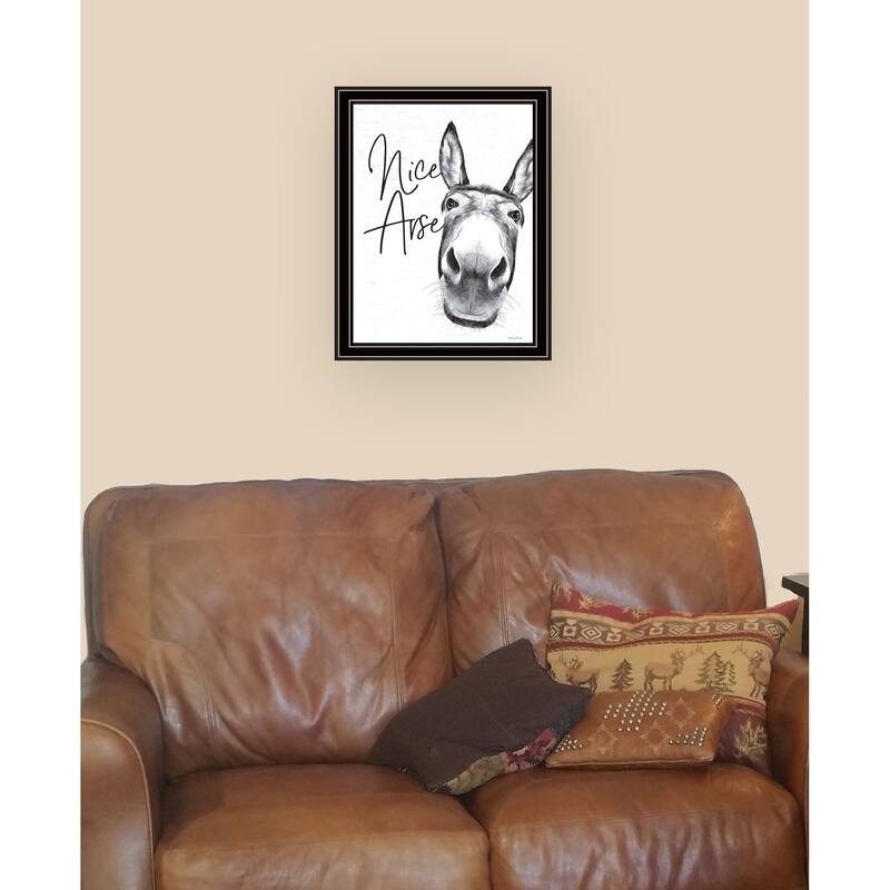 Trendy Decor 4U "Nice Ar-se" Framed Wall Art, Modern Home Décor Framed Print Wall Decoration by Lettered & Lined