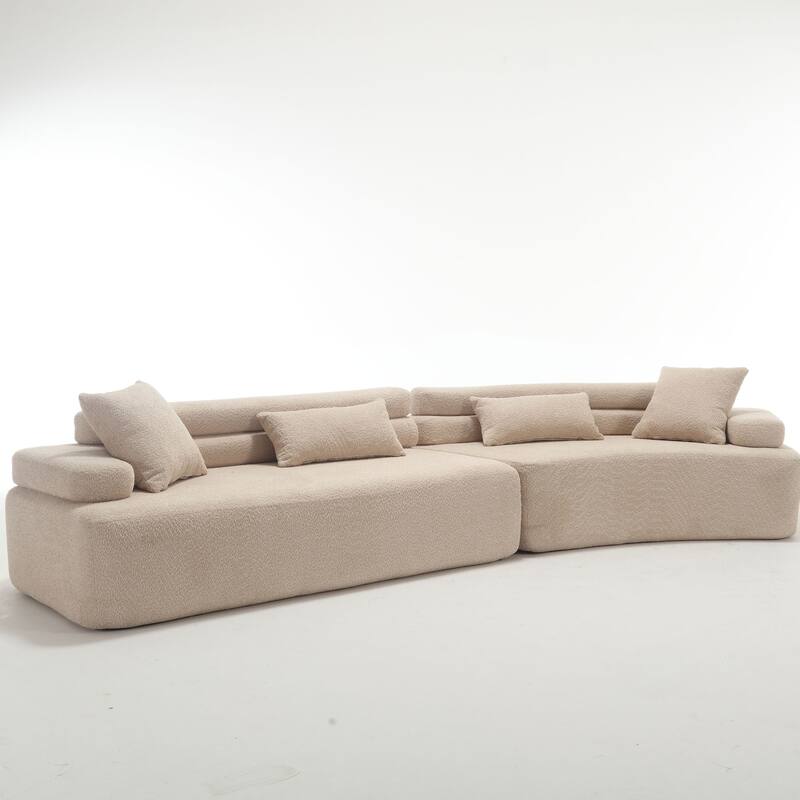 Frameless Sofa with Sponge Construction, ARC Armrests, No Assembly Required