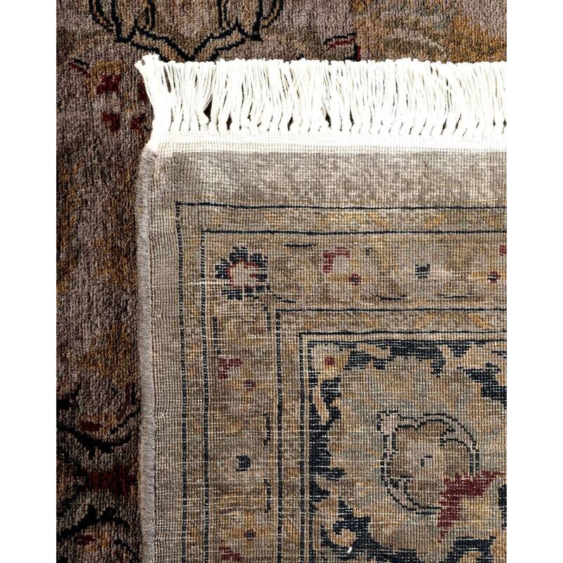 Overton Hand Knotted Wool Vintage Inspired Modern Contemporary Overdyed Gray Area Rug - 6' 1" x 8' 9"